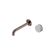 Serenity Wall Basin Mixer 185mm Spout Carrara Handle Brushed Bronze gallery detail image