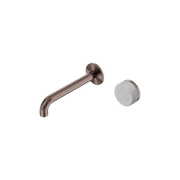 Serenity Wall Basin Mixer 160mm Spout Carrara Handle Brushed Bronze gallery detail image