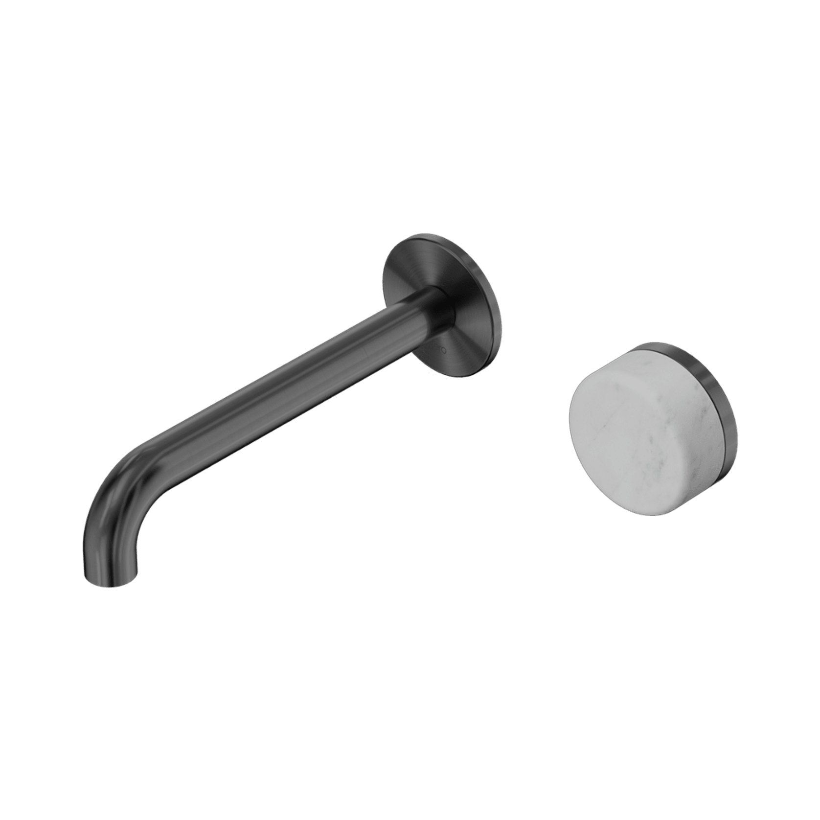 Serenity Wall Basin Mixer 185mm Spout Carrara Handle Gun Metal gallery detail image