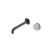 Serenity Wall Basin Mixer 185mm Spout Carrara Handle Gun Metal gallery detail image