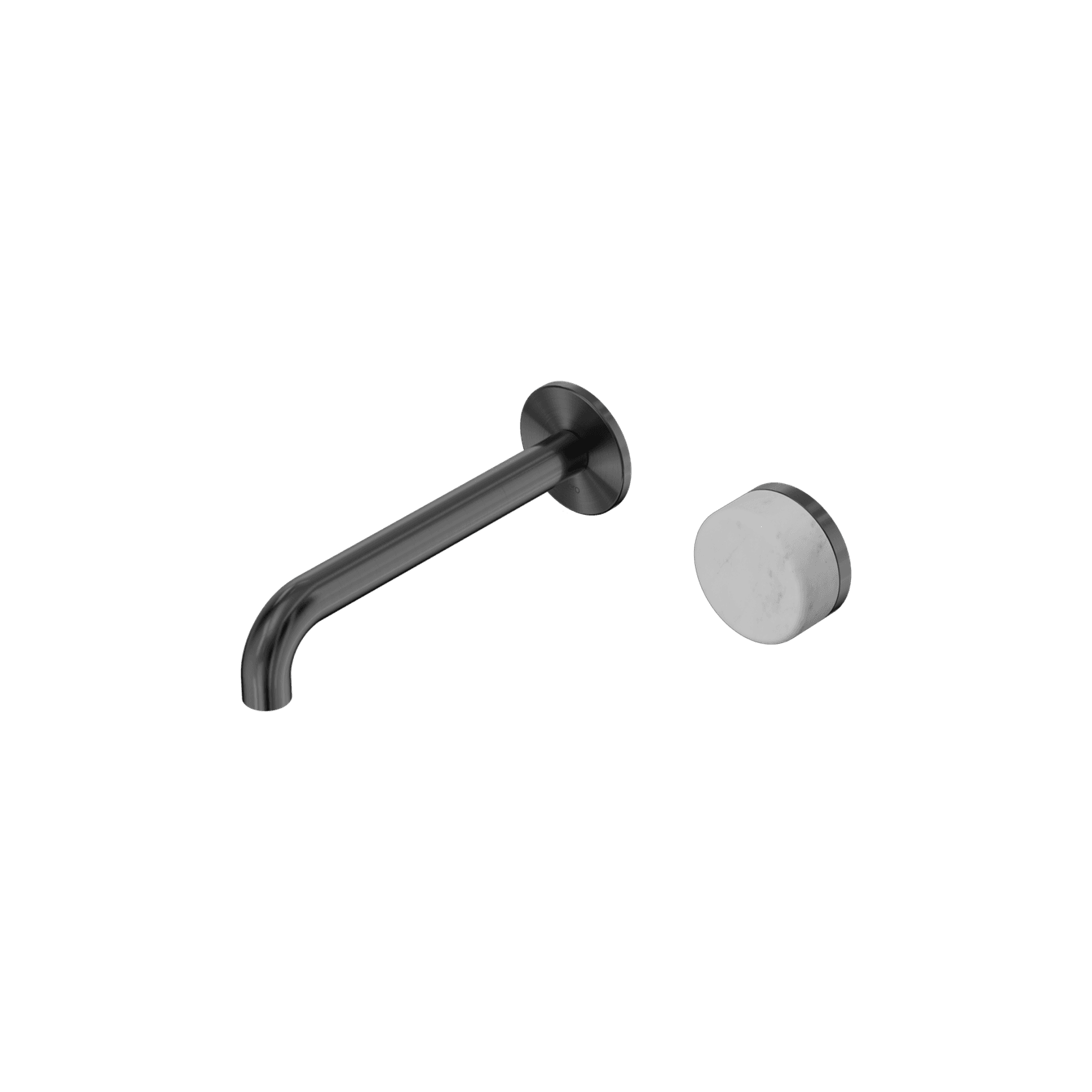 Serenity Wall Basin Mixer 160mm Spout Carrara Handle Gun Metal gallery detail image