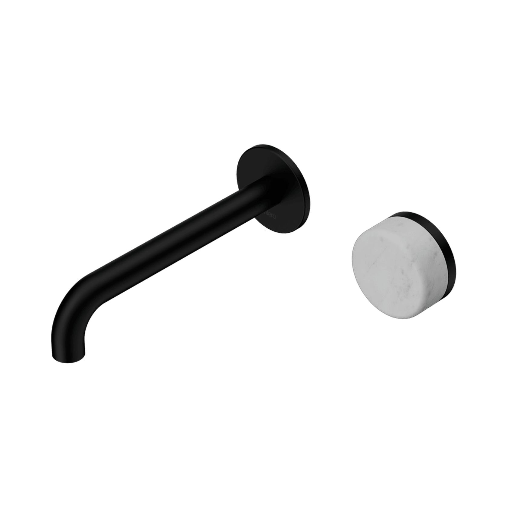 Serenity Wall Basin Mixer 160mm Spout Carrara Handle Brushed Nickel gallery detail image