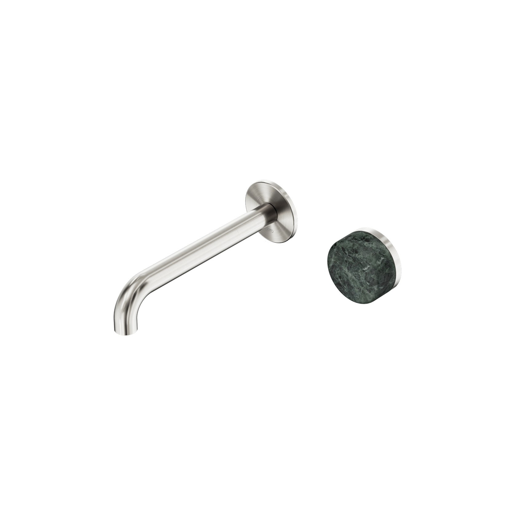 Serenity Wall Basin Mixer 160mm Spout Verde Alpi Handle Brushed Nickel gallery detail image