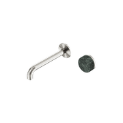 Serenity Wall Basin Mixer 160mm Spout Verde Alpi Handle Brushed Nickel gallery detail image