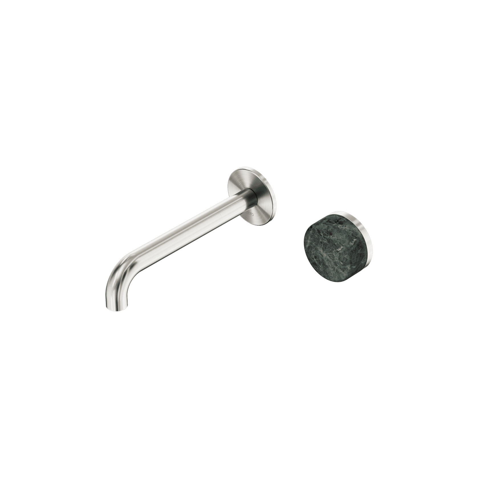 Serenity Wall Basin Mixer 185mm Spout Verde Alpi Handle Brushed Nickel gallery detail image
