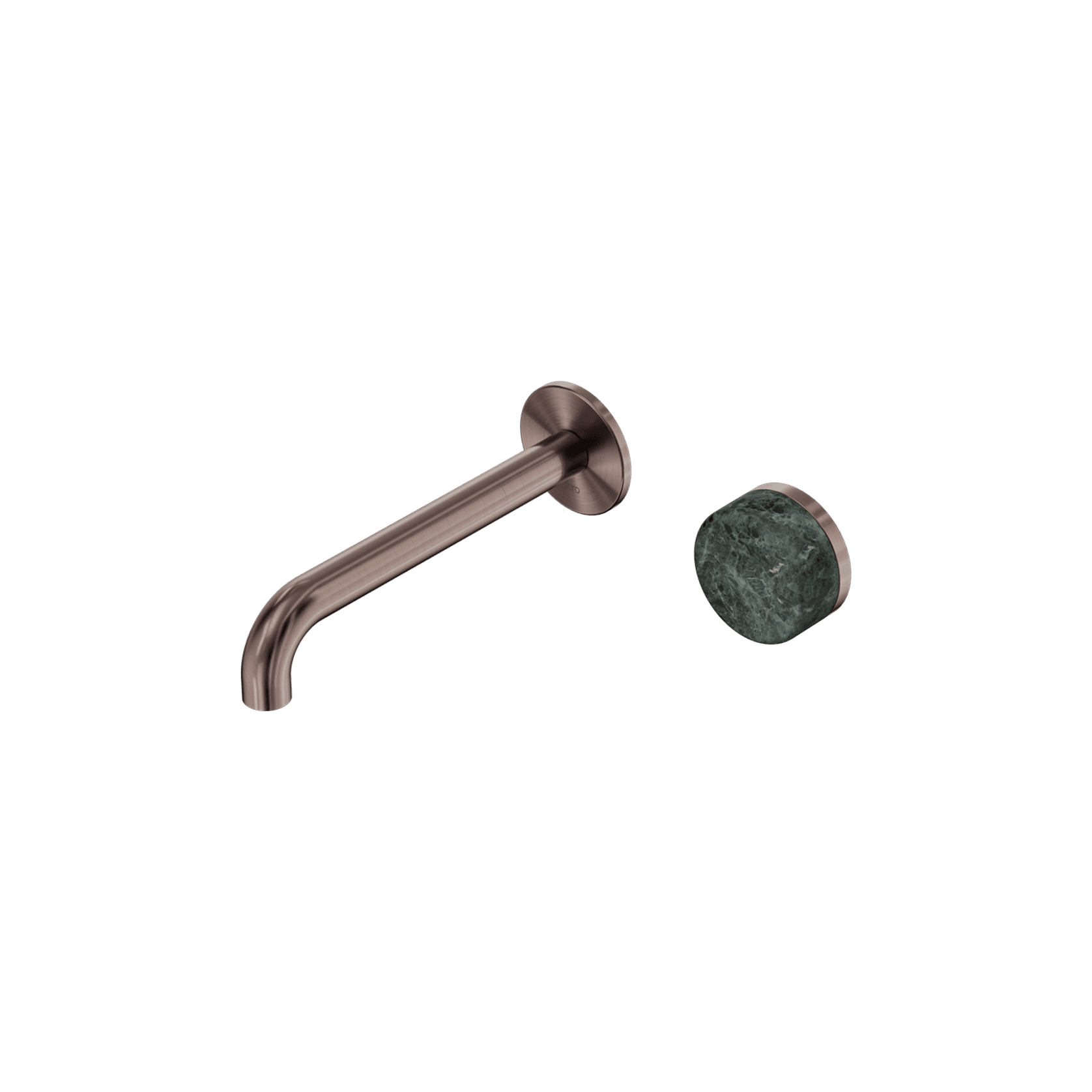 Serenity Wall Basin Mixer 185mm Spout Verde Alpi Handle Brushed Bronze gallery detail image