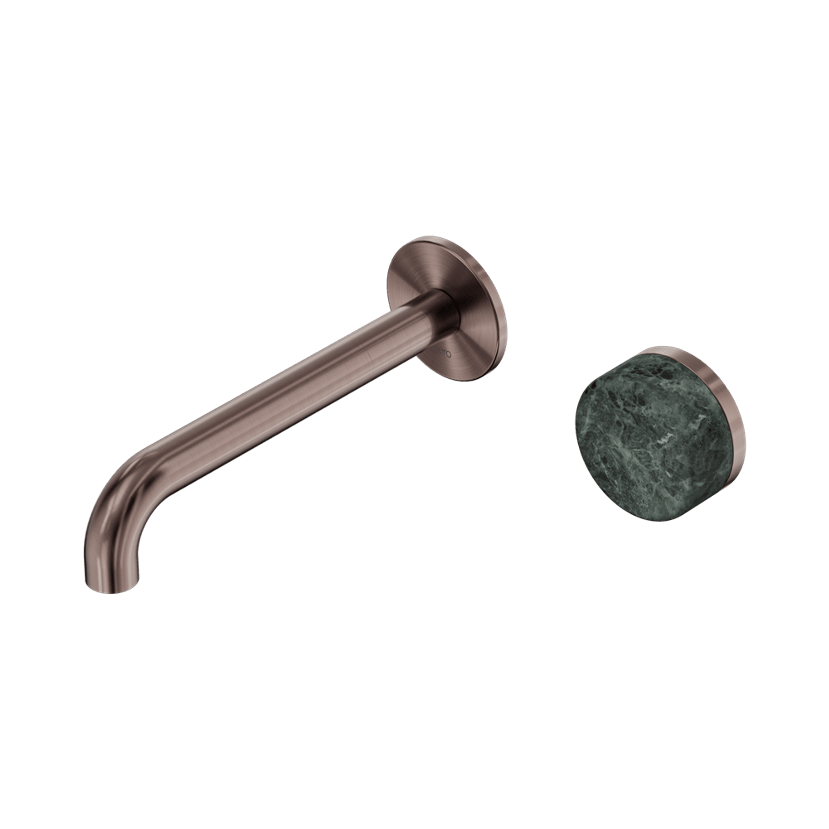 Serenity Wall Basin Mixer 160mm Spout Verde Alpi Handle Brushed Bronze gallery detail image