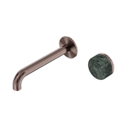 Serenity Wall Basin Mixer 160mm Spout Verde Alpi Handle Brushed Bronze gallery detail image
