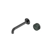 Serenity Wall Basin Mixer 220mm Spout Verde Alpi Handle Gun Metal gallery detail image