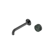Serenity Wall Basin Mixer 220mm Spout Verde Alpi Handle Gun Metal gallery detail image