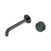 Serenity Wall Basin Mixer 160mm Spout Verde Alpi Handle Gun Metal gallery detail image