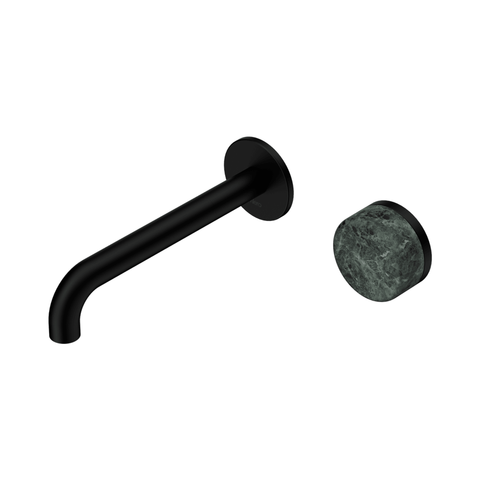 Serenity Wall Basin Mixer 185mm Spout Verde Alpi Handle Matte Black gallery detail image