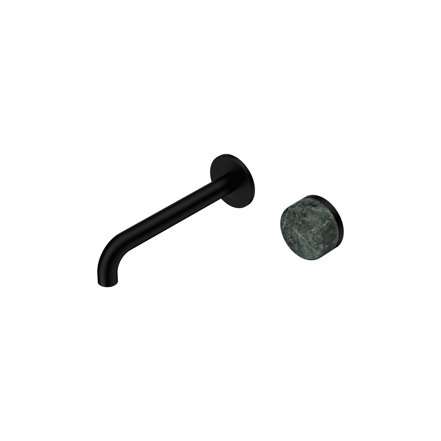 Serenity Wall Basin Mixer 220mm Spout Verde Alpi Handle Matte Black gallery detail image