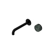 Serenity Wall Basin Mixer 220mm Spout Verde Alpi Handle Matte Black gallery detail image