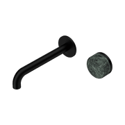 Serenity Wall Basin Mixer 160mm Spout Verde Alpi Handle Matte Black gallery detail image