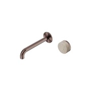 Serenity Wall Basin Mixer 220mm Spout Rome Travertine Handle Brushed Bronze gallery detail image