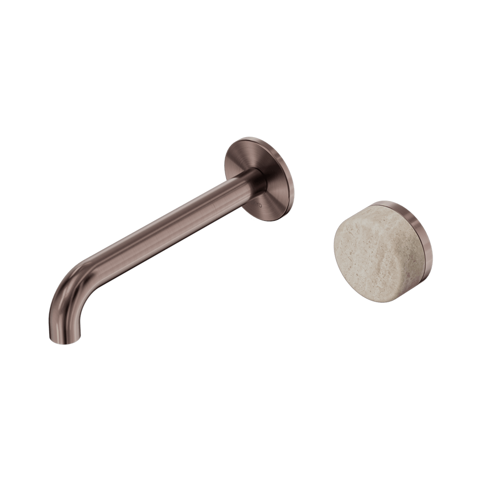 Serenity Wall Basin Mixer 160mm Spout Rome Travertine Handle Brushed Bronze gallery detail image
