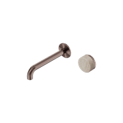 Serenity Wall Basin Mixer 160mm Spout Rome Travertine Handle Brushed Bronze gallery detail image