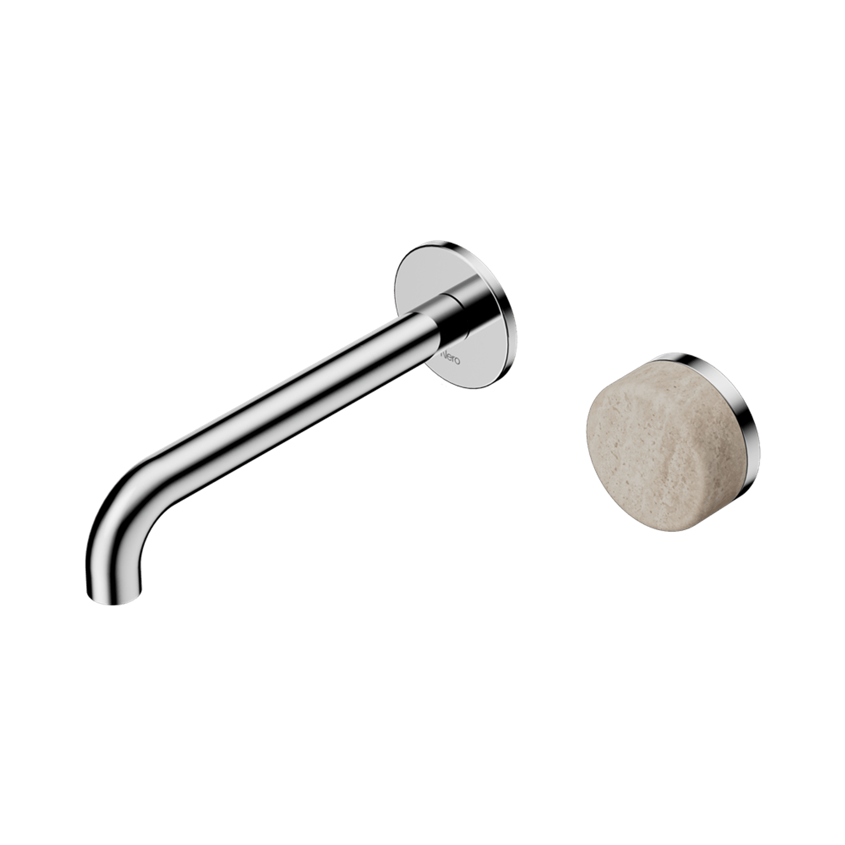Serenity Wall Basin Mixer 185mm Spout Rome Travertine Handle Chrome gallery detail image