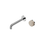 Serenity Wall Basin Mixer 185mm Spout Rome Travertine Handle Chrome gallery detail image