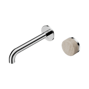 Serenity Wall Basin Mixer 160mm Spout Rome Travertine Handle Chrome gallery detail image