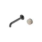 Serenity Wall Basin Mixer 160mm Spout Rome Travertine Handle Gun Metal gallery detail image