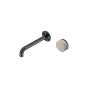 Serenity Wall Basin Mixer 185mm Spout Rome Travertine Handle Gun Metal gallery detail image