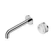 Serenity Wall Basin Mixer 160mm Spout Arabescato Corchia Handle Chrome gallery detail image