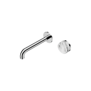 Serenity Wall Basin Mixer 160mm Spout Arabescato Corchia Handle Chrome gallery detail image