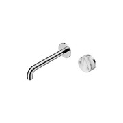 Serenity Wall Basin Mixer 185mm Spout Arabescato Corchia Handle Chrome gallery detail image