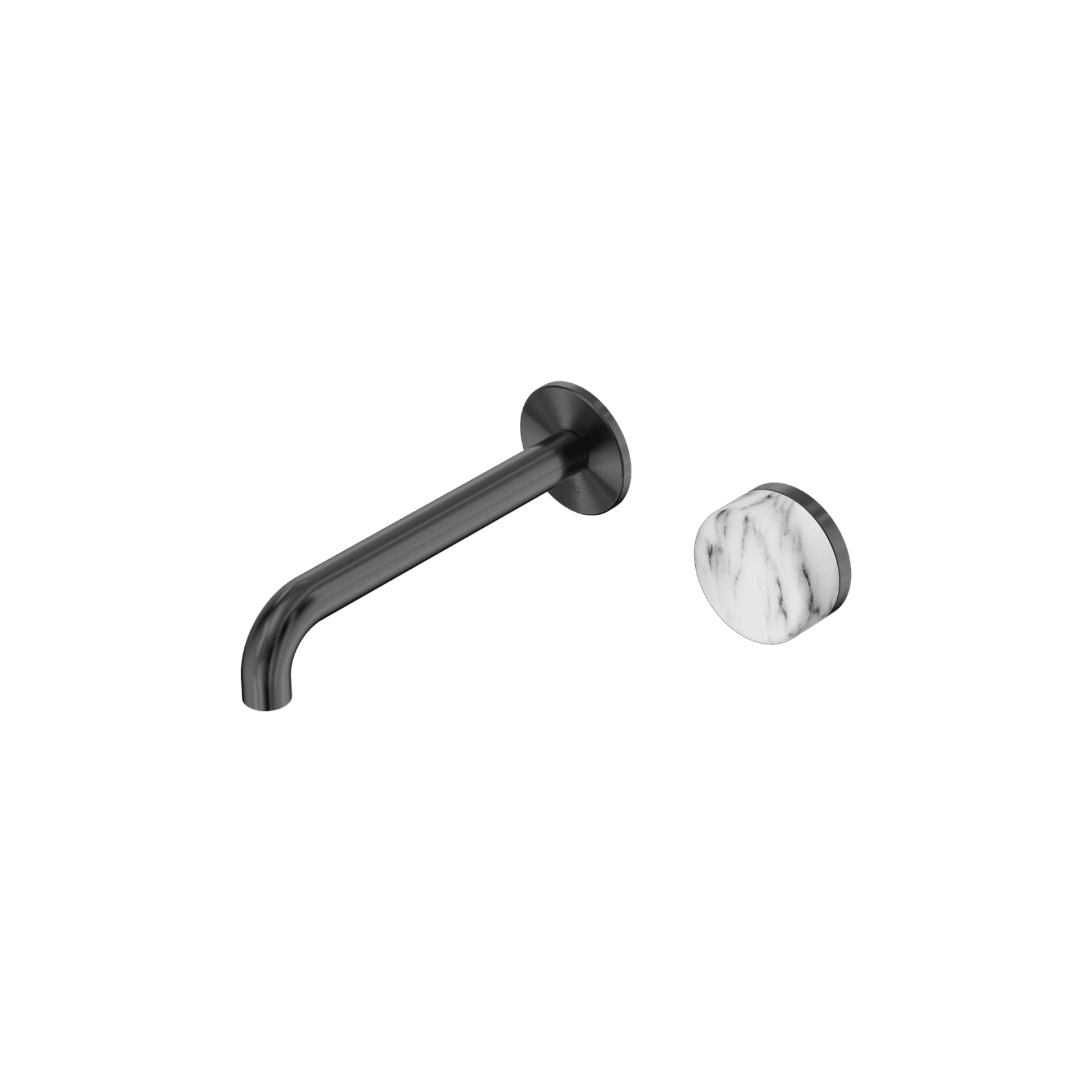 Serenity Wall Basin Mixer 185mm Spout Arabescato Corchia Handle Gun Metal gallery detail image