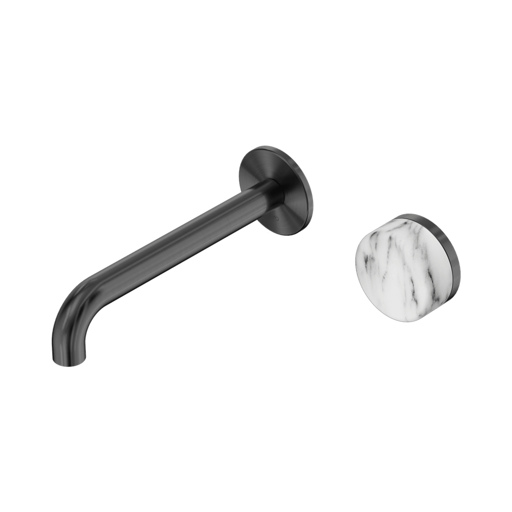 Serenity Wall Basin Mixer 220mm Spout Arabescato Corchia Handle Gun Metal gallery detail image