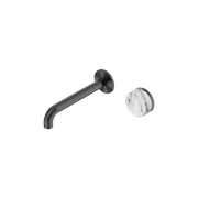 Serenity Wall Basin Mixer 220mm Spout Arabescato Corchia Handle Gun Metal gallery detail image