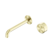Serenity Wall Basin Mixer 185mm Spout Metal Handle Brushed Gold gallery detail image
