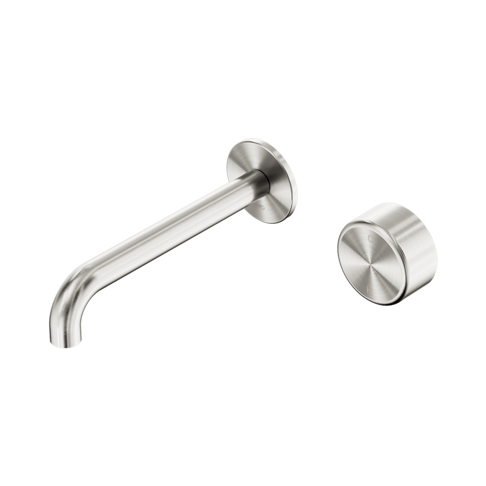 Serenity Wall Basin Mixer 220mm Spout Metal Handle Brushed Nickel gallery detail image