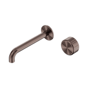 Serenity Wall Basin Mixer 185mm Spout Metal Handle Brushed Bronze gallery detail image