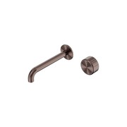 Serenity Wall Basin Mixer 220mm Spout Metal Handle Brushed Bronze gallery detail image