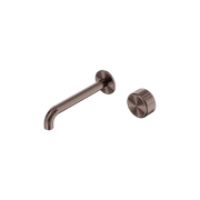 Serenity Wall Basin Mixer 160mm Spout Metal Handle Brushed Bronze gallery detail image