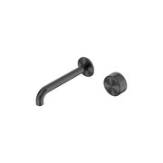 Serenity Wall Basin Mixer 185mm Spout Metal Handle Gun Metal gallery detail image