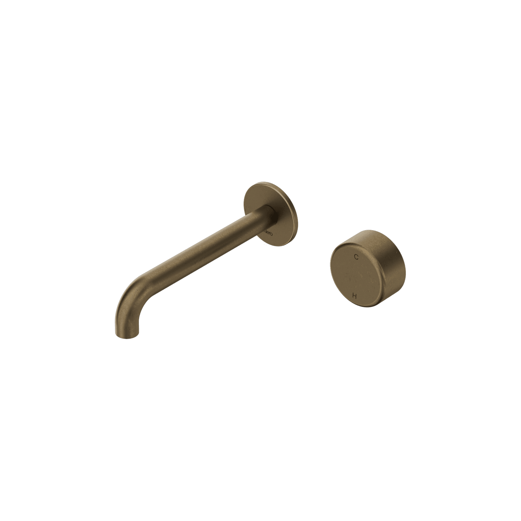Serenity Progressive Wall Basin Mixer 185mm Spout With Metal Handle Tumbled Antique Brass gallery detail image