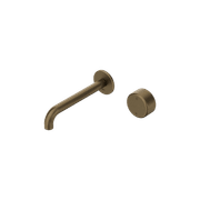 Serenity Progressive Wall Basin Mixer 185mm Spout With Metal Handle Tumbled Antique Brass gallery detail image