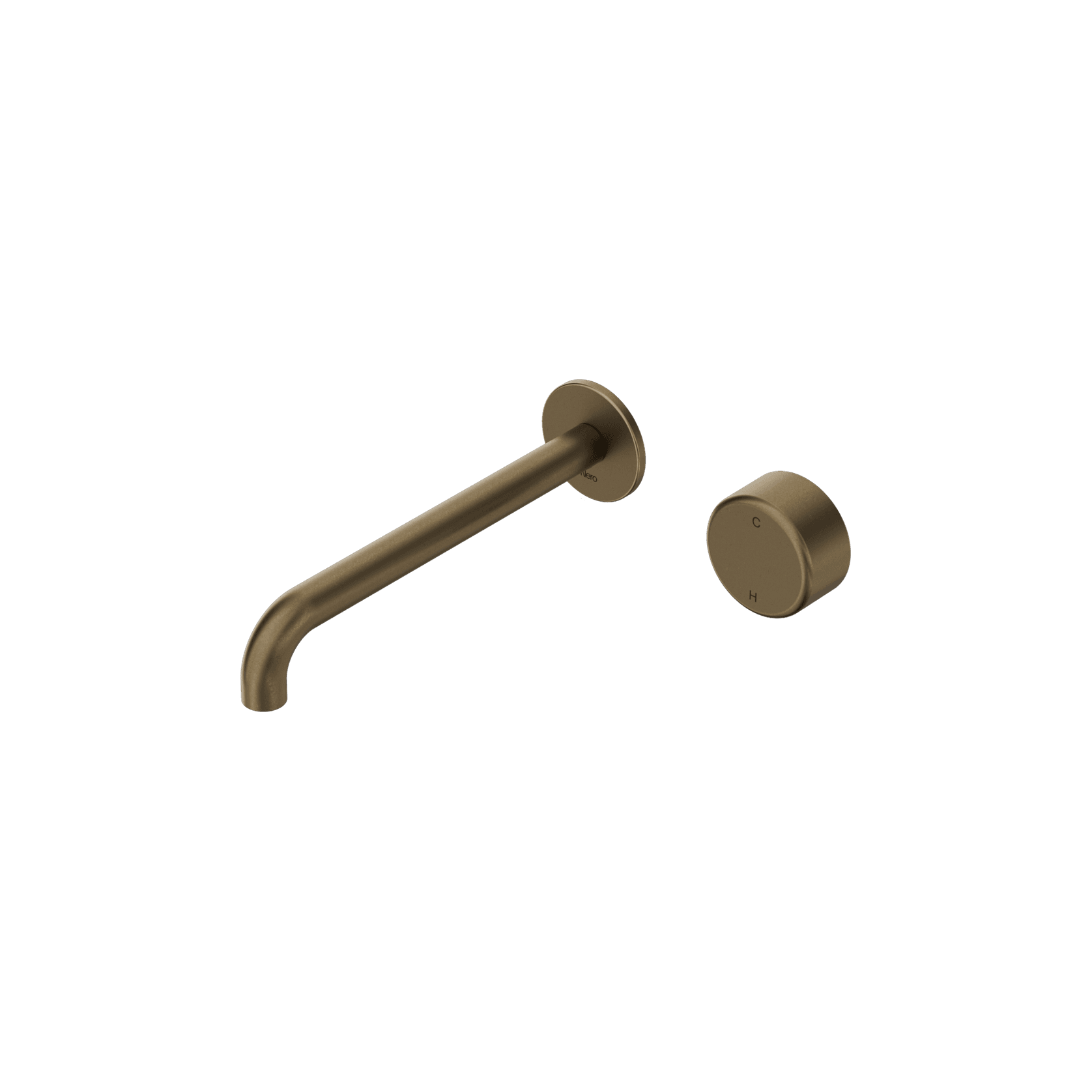 Serenity Progressive Wall Basin Mixer 220mm Spout With Metal Handle Tumbled Antique Brass gallery detail image