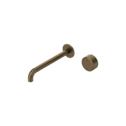 Serenity Progressive Wall Basin Mixer 220mm Spout With Metal Handle Tumbled Antique Brass gallery detail image
