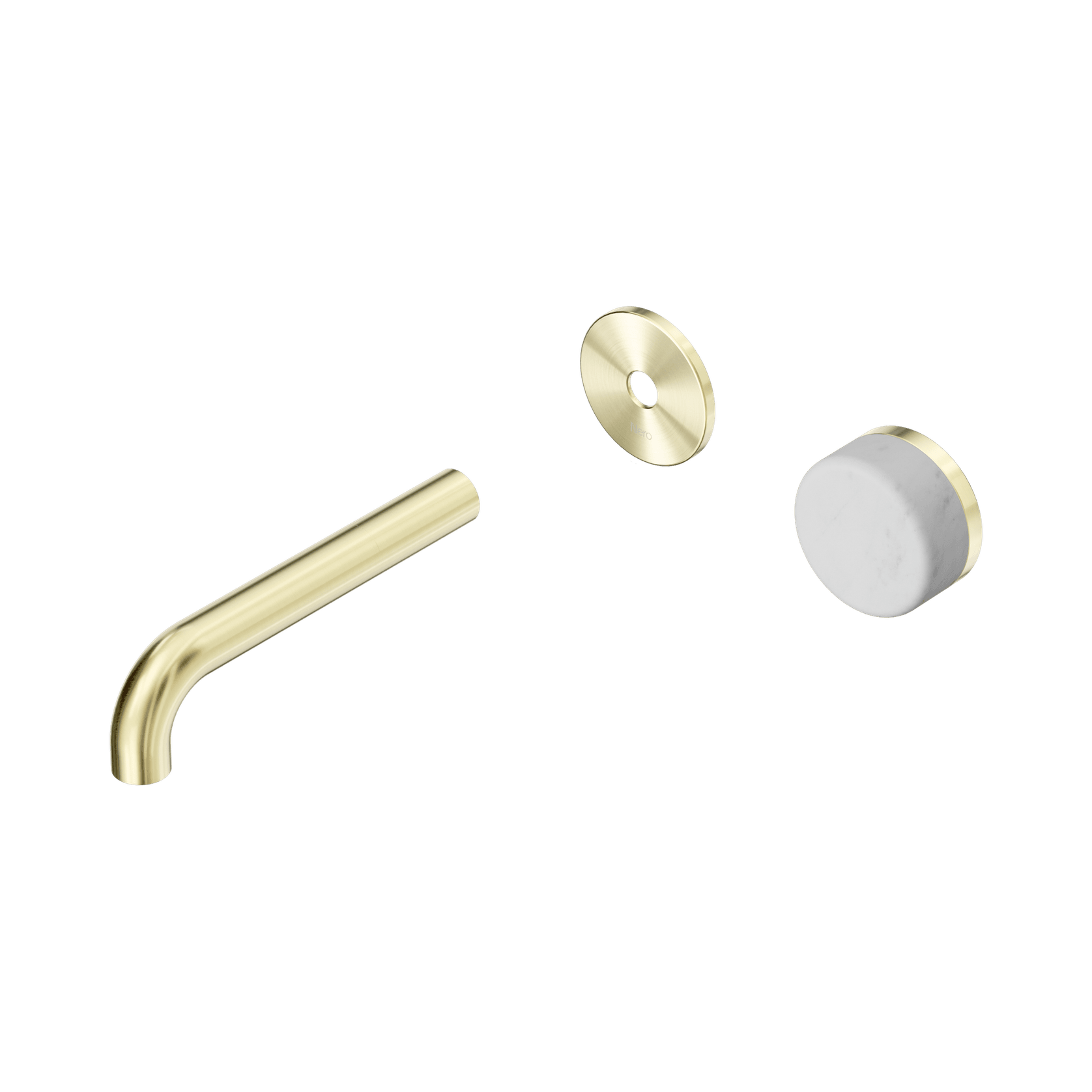 Serenity Wall Basin Mixer 160mm Spout Carrara Handle Brushed Gold gallery detail image