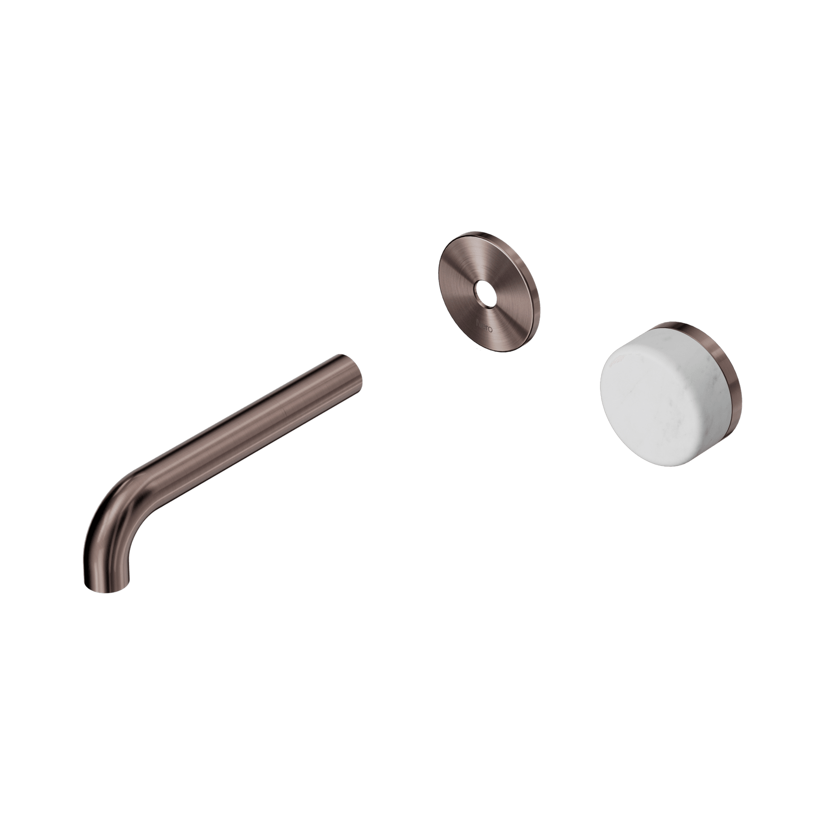 Serenity Wall Basin Mixer 160mm Spout Carrara Handle Brushed Bronze gallery detail image