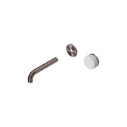Serenity Wall Basin Mixer 160mm Spout Carrara Handle Brushed Bronze gallery detail image