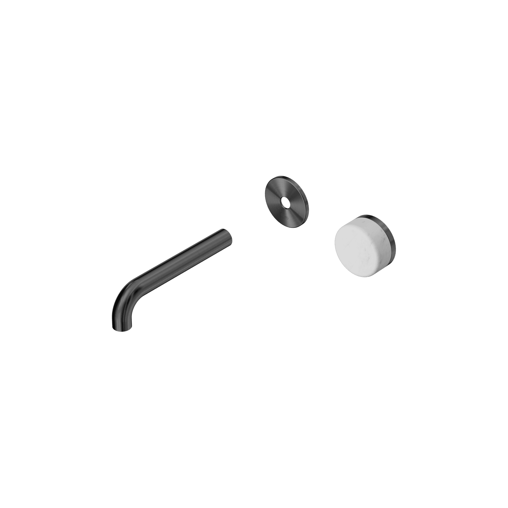 Serenity Wall Basin Mixer 160mm Spout Carrara Handle Gun Metal gallery detail image