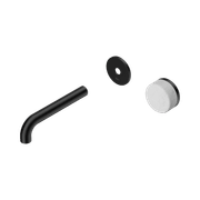 Serenity Wall Basin Mixer 160mm Spout Carrara Handle Matte Black gallery detail image