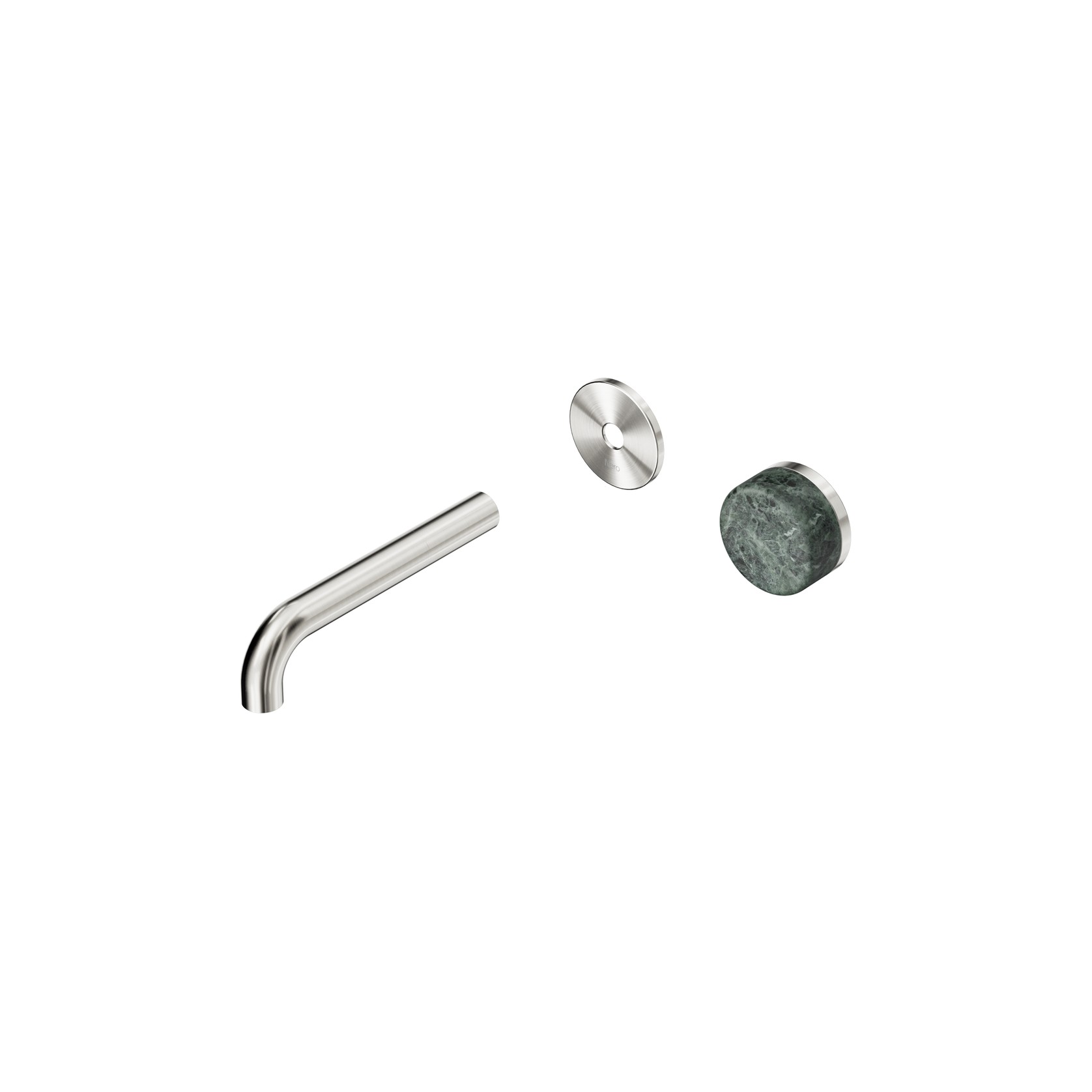 Serenity Wall Basin Mixer 160mm Spout Verde Alpi Handle Brushed Nickel gallery detail image