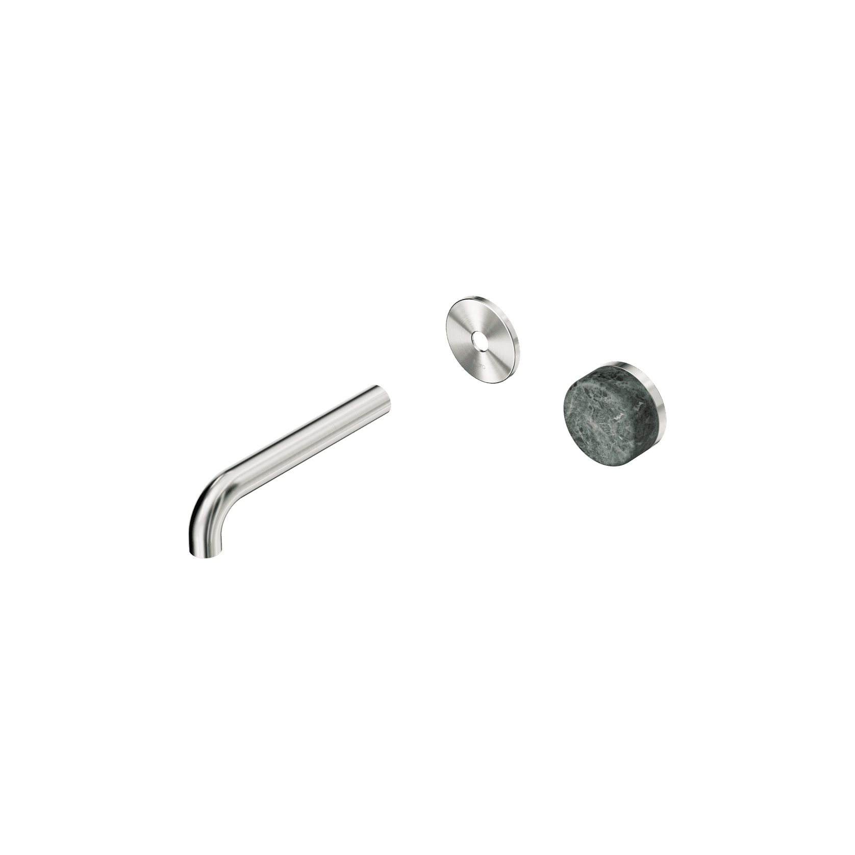 Serenity Wall Basin Mixer 160mm Spout Verde Alpi Handle Brushed Nickel gallery detail image